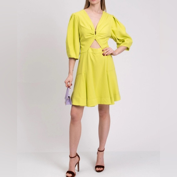 Jonathan Simkhai Dresses & Skirts - Jonathan Simkhai Kayleigh Ripple Crepe Mini Dress in Lime Size 10 NWT